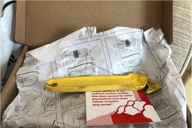 The knife that was found inside an Amazon parcel ordered by Sammy Smith.