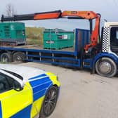 Hapless thieves attempting to steal generators in Stainforth got their HGV transporter stuck.