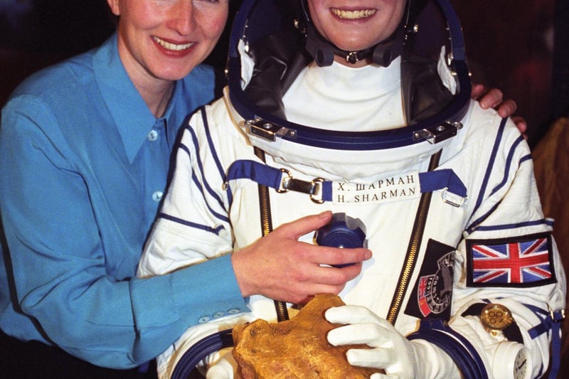 Britain's first astronaut Helen Sharman unveils her wax figure at The London Planetarium. The figure, modeled by sculptor Sue Kale, is dressed in an exact replica of the Russian spacesuit Helen wore on her eight-day flight to space station Mir. In 1989 Helen answered a radio advert "Astronaut wanted - no experience necessary" and was selected from 13,000 applicants to take part in Project Juno, the historic Soviet Space Mission, to become the first Briton in space.
