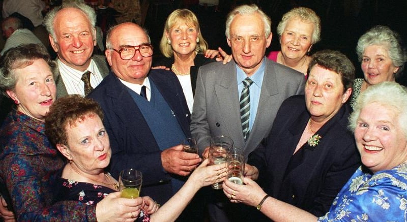Ex pupils of Rossington Secondary Modern from 1945 to 1948. The reunion at Rossington Hall took place in 1997.
Ruby Quirk, Terry Wilde, Jo Godber, Ivy Gascoine, Wyn Rylance, Rita Spenser, Jack Silverson, Pat Rodgers, Shirley Dyson, Marion Dobson.