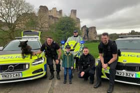 Jenson was treated to a day with police at Conisbrough Castle.