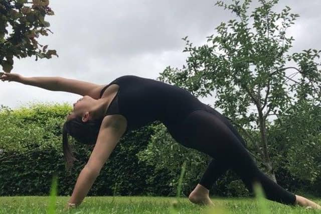 Students from Roynon Performing Arts in Swanmore have been working hard from home during lockdown. Pictured: Lauren Pogson stretching out