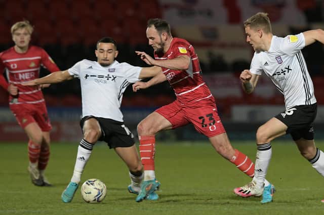Dan Gardner in action against Ipswich. Picture: Howard Roe/AHPIX LTD