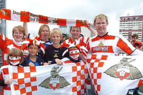 Doncaster Rovers fans gather at Wembley.