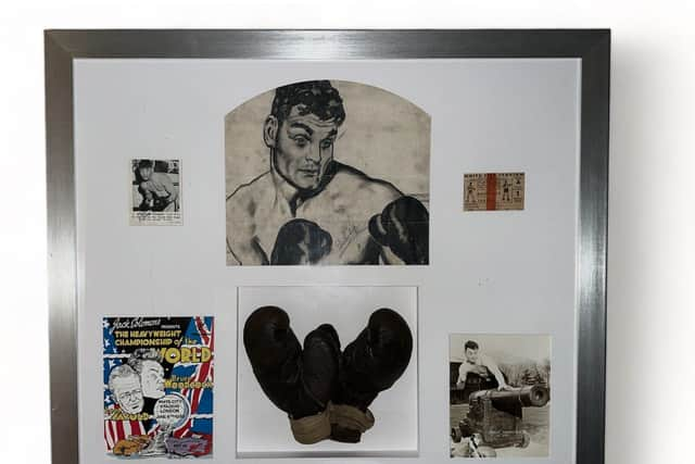 Bruce Woodcock Framed Boxing Gloves