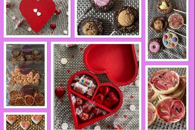Rose'n'Gray are selling Belgian chocolate lollies, sugar lollies,  a Valentine's couple's hamper and  sweets boxes on Facebook.