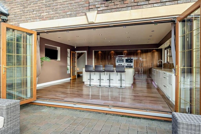 Looking in to the living kitchen from its outdoor entertaining area.