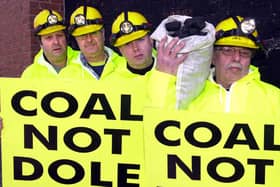An ex-miner protest in 2004. Terry, Shane and John Butkeraitis and Bell Kelwick.