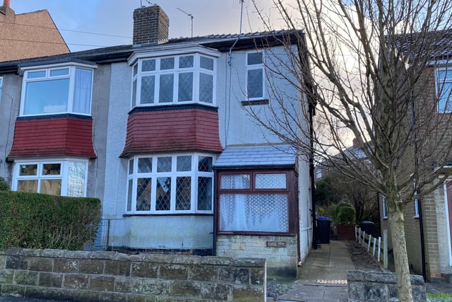 Traditional, three-bedroom, semi-detached house in need of complete modernisation in popular location with far reaching views to the front. Of interest to builders. Guide price: £140,000.