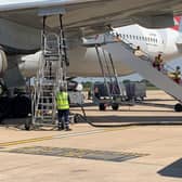 A huge delivery of PPE is unloaded from a plane at Doncaster Sheffield Airport