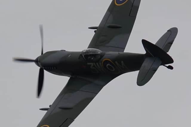 The Spitfire soared over Doncaster to mark the dedication of a new museum memorial. (Photo: Michael Hanks/X).