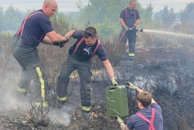 firefighters on the scene at Hatfield Moors