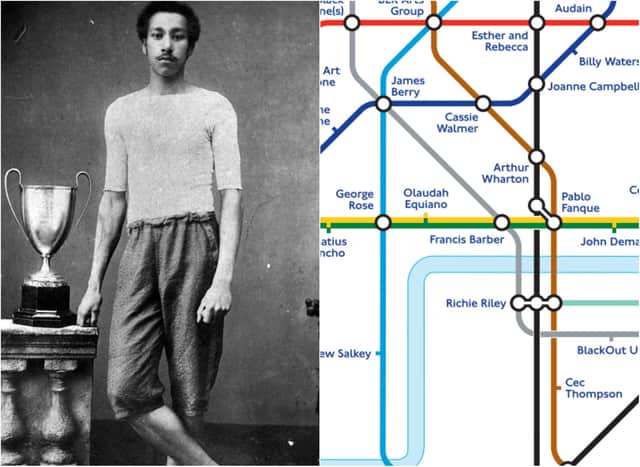 Arthur Wharton has been honoured on a special London tube map commemorating influential black people.