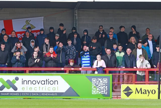 Some of the Doncaster Rovers fans who watched the 2-0 win at Crawley Town.
