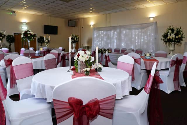 A wedding day setting inside Rossington Miners Welfare. Picture: NDFP-29-06-21-MinersWelfare 7-NMSY