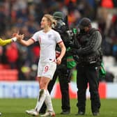 Ellen White scored the winner against Austria in Sunderland and could make history in Doncaster by equaling or surpassing Kelly Smith's all-time goalscoring record. Photo by Catherine Ivill/Getty Image