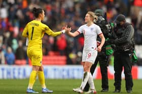 Ellen White scored the winner against Austria in Sunderland and could make history in Doncaster by equaling or surpassing Kelly Smith's all-time goalscoring record. Photo by Catherine Ivill/Getty Image