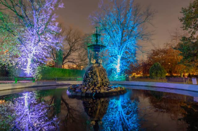 Set up being built for Rainbow in the Dark/ Enlightened Avenue in Victoria Park, Portsmouth on 17th November 2021. Picture: Habibur Rahman