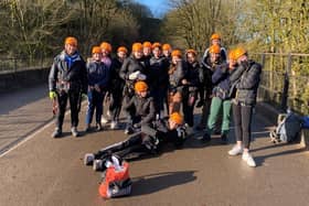 Students from Trinity Academy, Thorne, on a leadership residential weekend that was praised by character education assessors