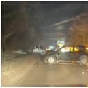 A multiple vehicle collision closed Mosham Road for a time.