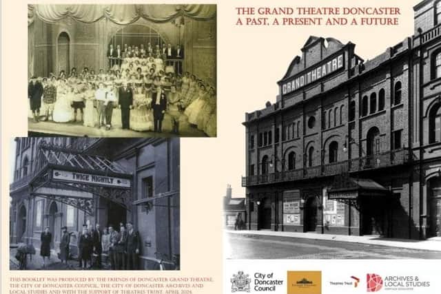 Front and back covers of The Grand Theatre Doncaster, a Past, a Present and a Future.