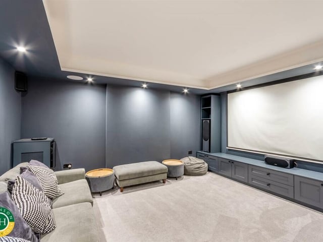 View in comfort, in this relaxed cinema room.