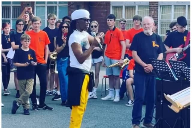 Nile Rodgers imparts his wisdom at Doncaster Jazz Centre. (Photo: Nile Rodgers).