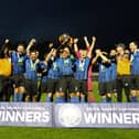 Scawthorpe Athletic celebrate retaining the Sunday Senior Cup.