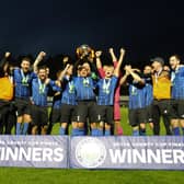 Scawthorpe Athletic celebrate retaining the Sunday Senior Cup.