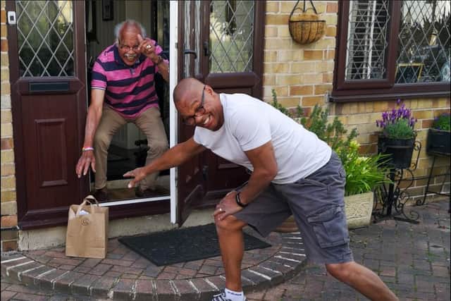 Alex Watson delivering one of the meals