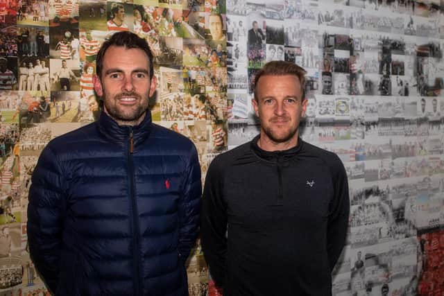 New Doncaster Rovers head coach Danny Schofield with the club's head of football operations James Coppinger. Photo: Heather King/Doncaster Rovers.