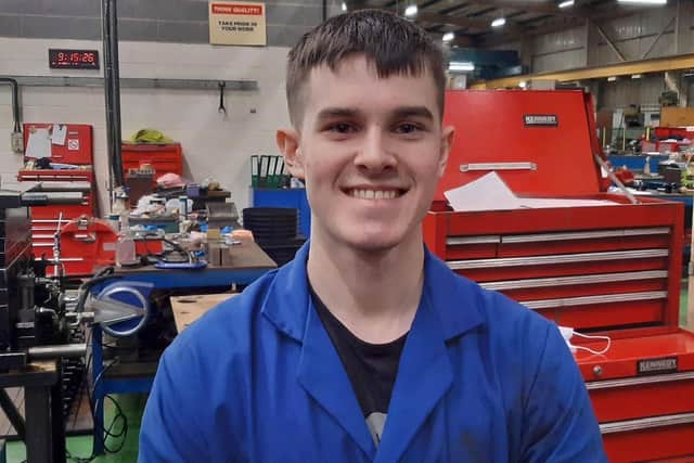 Apprentice toolmaker Aaron Clayton