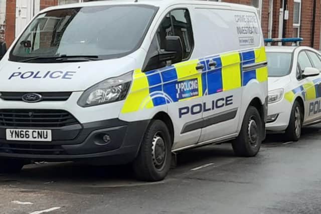 File pictures show police vehicles. Officers broke up a house party of some 40 people in Bentley