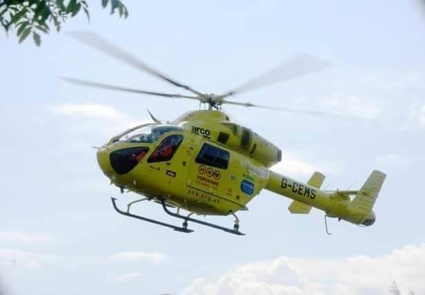 The air ambulance has been at the scene in Doncaster.