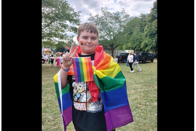 The rainbow pride flag was in abundance at Elmfield Park.