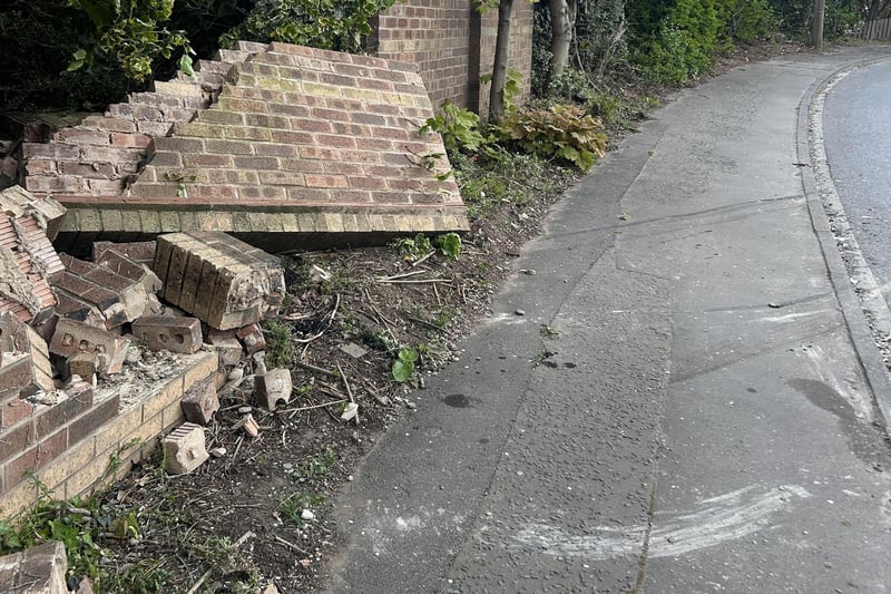One of the vehicles went straight into a wall
