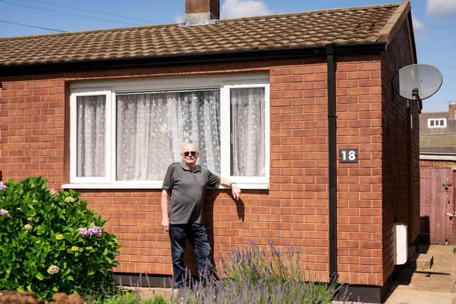 A happy resident after his home receives external wall insulation from Westdale North.