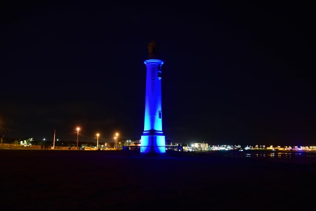 The landmarks were lit up on Tuesday, March 1 - six days on from the start of the Russian invasion of Ukraine.