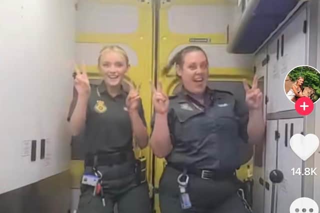 Rhianna Higgins and Hattie Proctor - the dancing paramedics.
