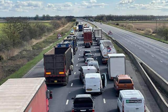 The traffic tailback
