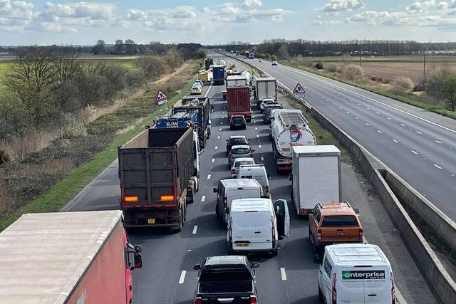 The traffic tailback
