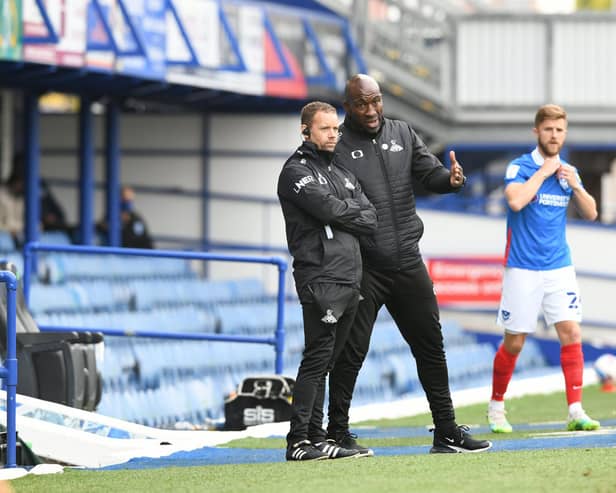 Darren Moore with assistant manager Jamie Smith