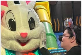The Easter Bunny dropped in to delight youngsters at Go Bounce.