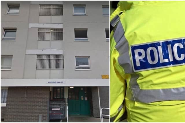 The man's body was discovered at a flat in Grove Place.