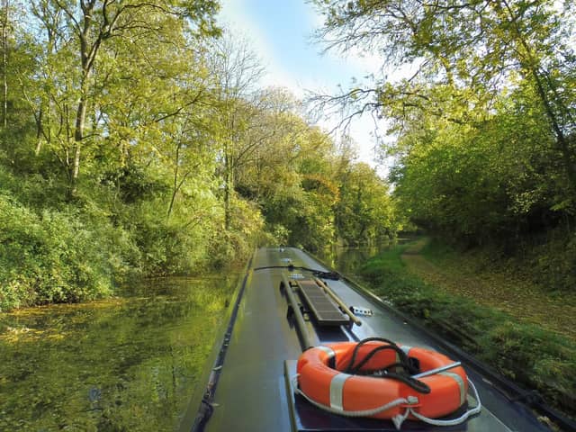A view along the Worcester and Birmingham Canal.