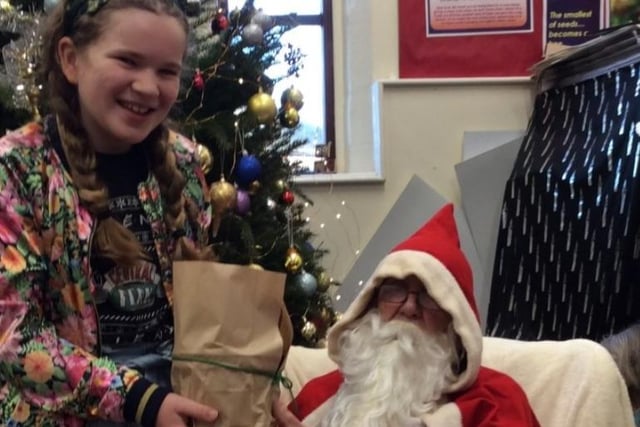 Father Christmas made a visit to Kettleshulme Primary