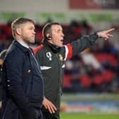 Rovers manager Grant McCann (left) and his assistant Cliff Byrne.