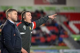 Rovers manager Grant McCann (left) and his assistant Cliff Byrne.