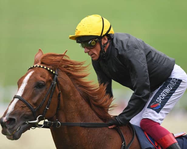 Frankie Dettori on Stradivarius. Photo by DANIEL LEAL-OLIVAS/AFP via Getty Images