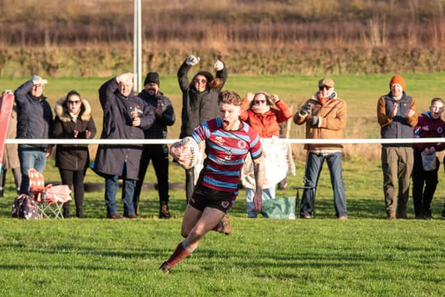 Kieron Lawton scores for Toll Bar.